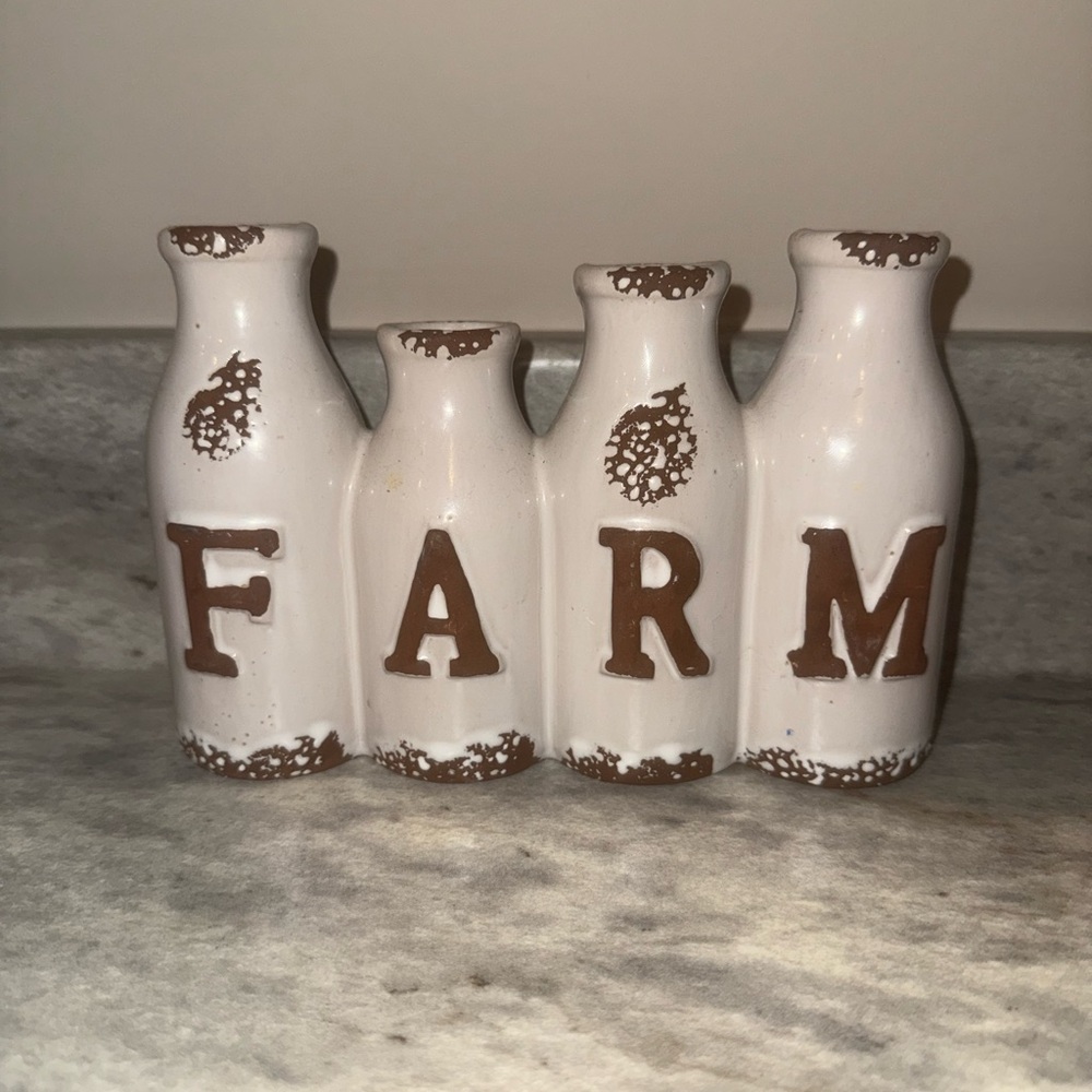 Rustic Decorative FARM Bottles